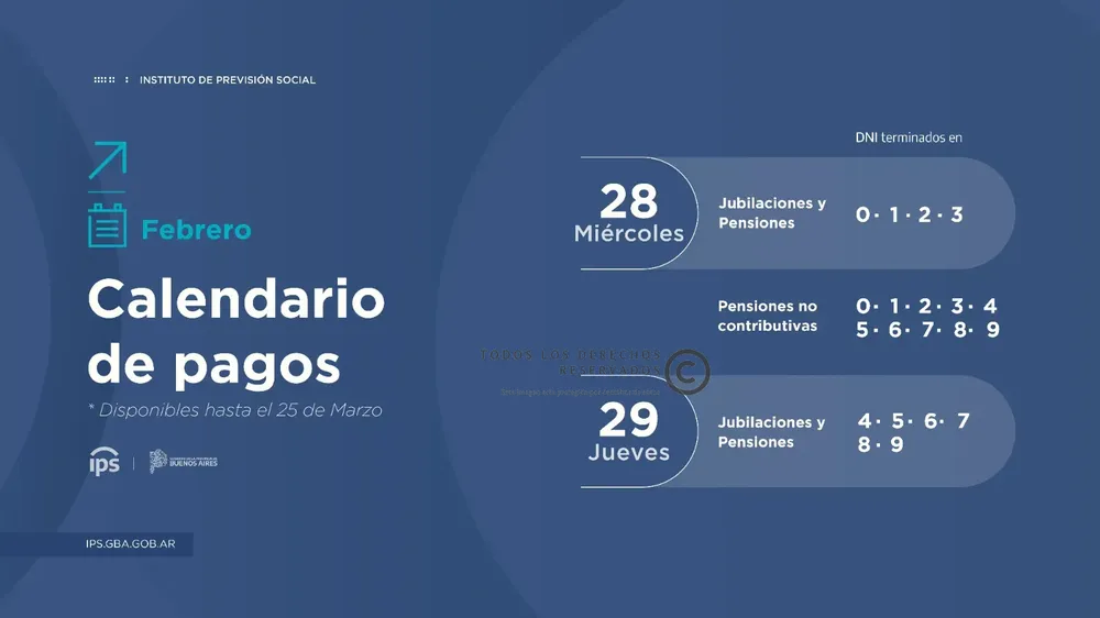 Calendario de pagos Febrero